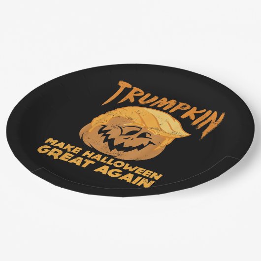 Trumpkin maakt Halloween weer geweldig grappig pol Papieren Bordje (Gekanteld)