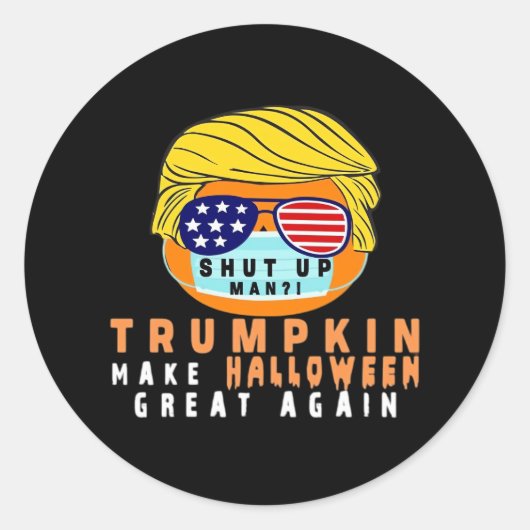 Trumpkin maakt Halloween weer geweldig grappige Qu Ronde Sticker (Voorkant)