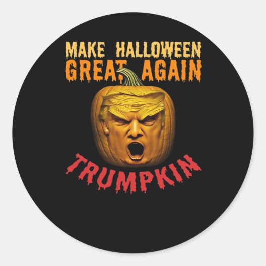 Trumpkin maakt Halloween weer geweldig - Grappige  Ronde Sticker (Voorkant)
