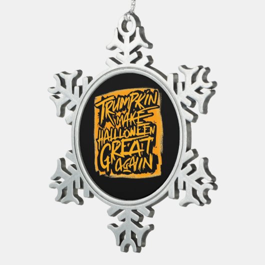 Trumpkin maakt Halloween weer geweldig - Herfstlui Tin Sneeuwvlok Ornament (Rechts)