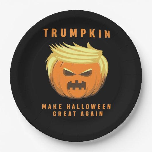 Trumpkin maakt Halloween weer geweldig Papieren Bordje (Voorkant)