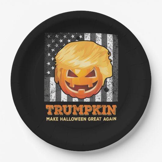 Trumpkin maakt Halloween weer geweldig President P Papieren Bordje (Voorkant)