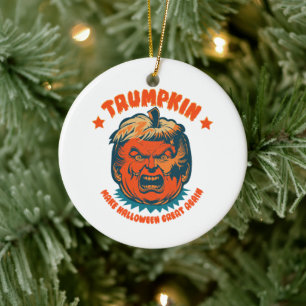 trumpkin maakt halloween weer leuk funny  keramisch ornament
