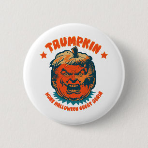 trumpkin maakt halloween weer leuk funny ronde button 5,7 cm