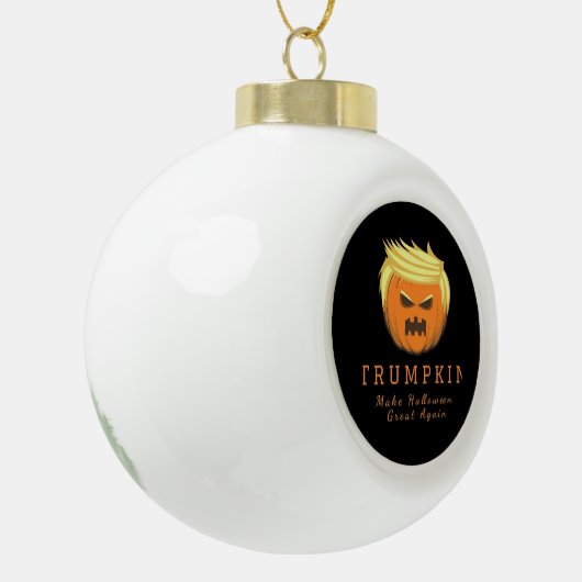 Trumpkin Make Halloween Great Again – Creepy Funny Keramische Bal Ornament (Links)