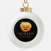 Trumpkin Make Halloween Great Again – Creepy Funny Keramische Bal Ornament (Voorkant)