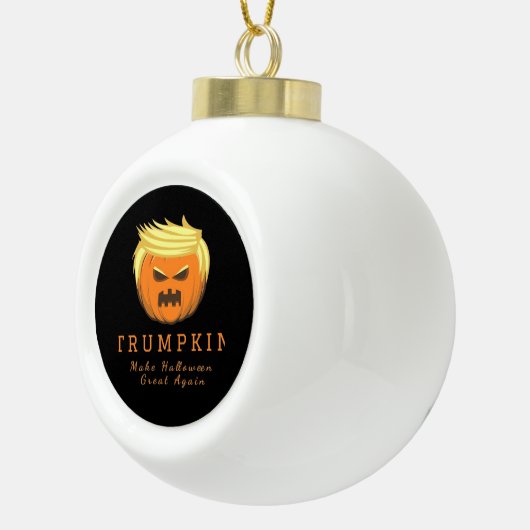Trumpkin Make Halloween Great Again – Creepy Funny Keramische Bal Ornament (Rechts)