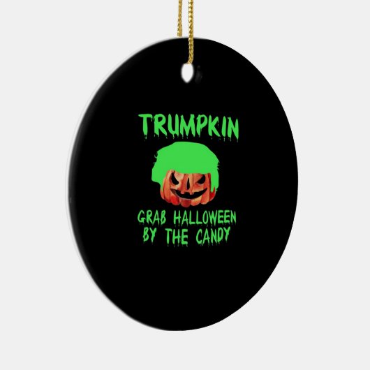 Trumpkin Make Halloween Great Again Grab Em' beroe Keramisch Ornament (Rechts)