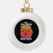 Trumpkin Make Halloween Great Again Pumpkin Keramische Bal Ornament (Voorkant)
