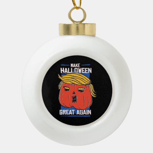 Trumpkin Make Halloween Great Again Pumpkin Keramische Bal Ornament (Voorkant)