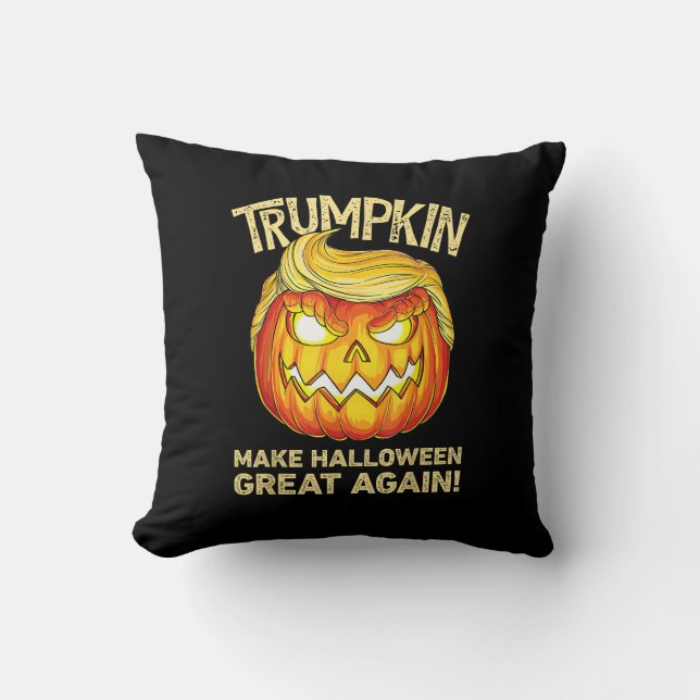 Trumpkin Make Halloween weer geweldig grappige pom Kussen (Voorkant)