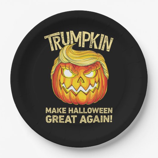 Trumpkin Make Halloween weer geweldig grappige pom Papieren Bordje (Voorkant)