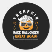 Trumpkin Make Halloween weer geweldig grappige pom Ronde Sticker (Voorkant)