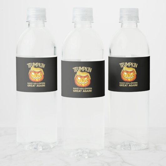 Trumpkin Make Halloween weer geweldig grappige pom Waterfles Etiket (Flessen)
