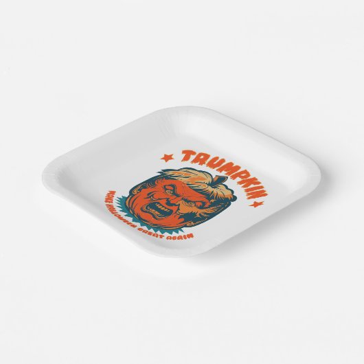 Trumpkin maken Halloween weer geweldig grappig Papieren Bordje (Gebogen)