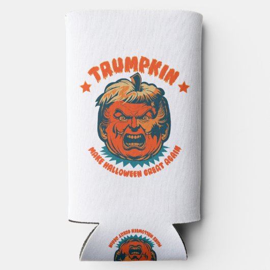 Trumpkin maken Halloween weer geweldig grappig Seltzer Blikjeskoeler (Achterkant)