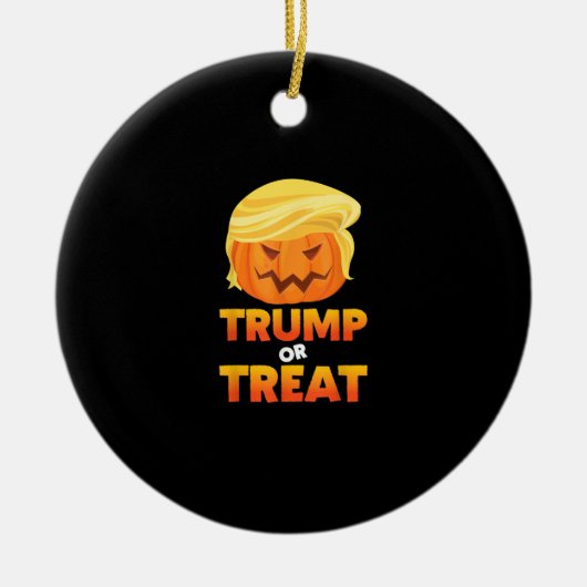 Trumpkin of Behandel Trumpkin Halloween kostuum Keramisch Ornament (Voorkant)