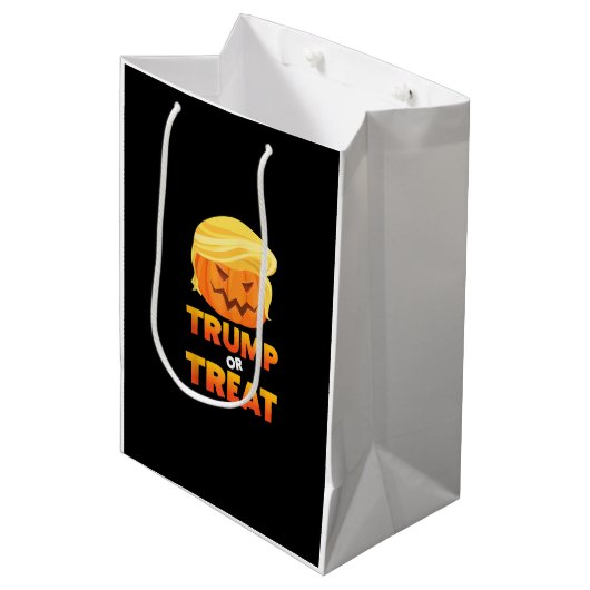 Trumpkin of Behandel Trumpkin Halloween kostuum Medium Cadeauzakje (Voorkant Gekanteld)