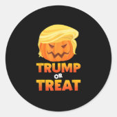 Trumpkin of Behandel Trumpkin Halloween kostuum Ronde Sticker (Voorkant)