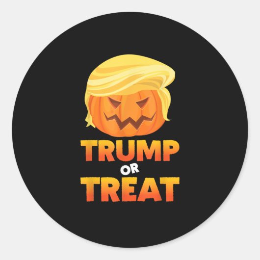 Trumpkin of Behandel Trumpkin Halloween kostuum Ronde Sticker (Voorkant)