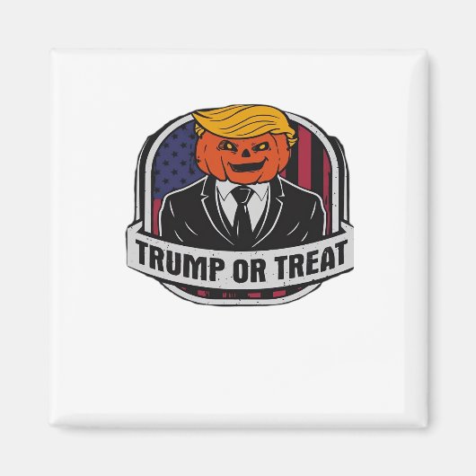 Trumpkin of Treat Halloween - Politieke Kostuum CL Magneet (Voorkant)