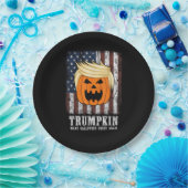 Trumpkin Patriotic Halloween Papieren Bordje (Feest)