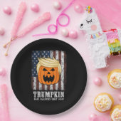 Trumpkin Patriotic Halloween Papieren Bordje (Feest)