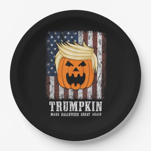 Trumpkin Patriotic Halloween Papieren Bordje (Voorkant)