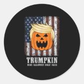 Trumpkin Patriotic Halloween Ronde Sticker (Voorkant)