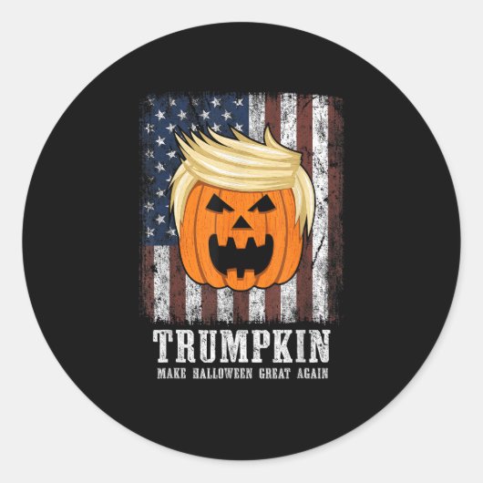 Trumpkin Patriotic Halloween Ronde Sticker (Voorkant)