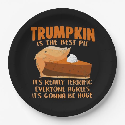 Trumpkin Pie Funny Design - Thanksgiving Party Hol Papieren Bordje (Voorkant)