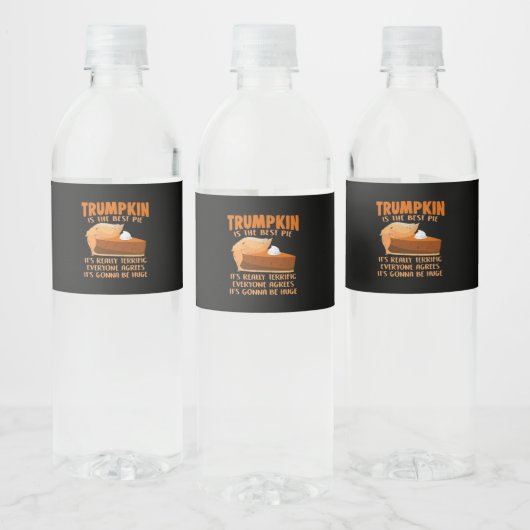 Trumpkin Pie Funny Design - Thanksgiving Party Hol Waterfles Etiket (Flessen)