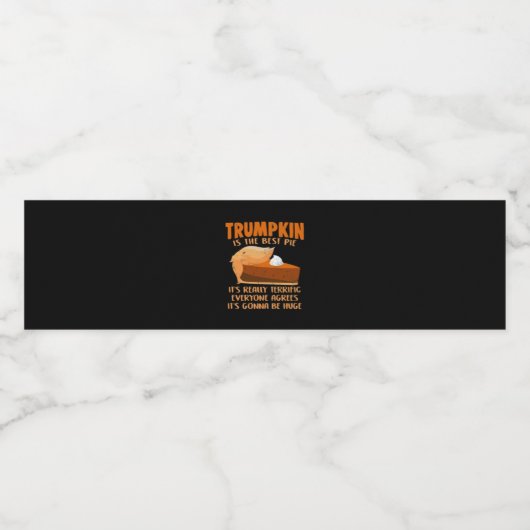 Trumpkin Pie Funny Design - Thanksgiving Party Hol Waterfles Etiket (Enkel label)