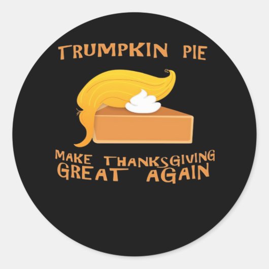 Trumpkin Pie Thanksgiving Ronde Sticker (Voorkant)
