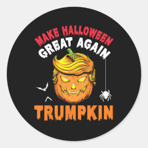 Trumpkin Pompoen Gezicht Maak Halloween Groot Agai Ronde Sticker