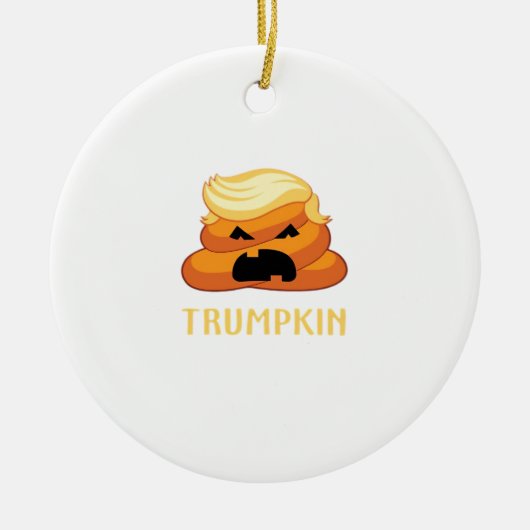 Trumpkin Poop Grappig Halloween Keramisch Ornament (Voorkant)