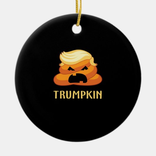 Trumpkin Poop Grappig Halloween Keramisch Ornament (Voorkant)