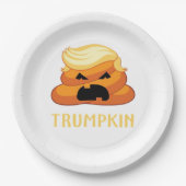 Trumpkin Poop Grappig Halloween Papieren Bordje (Voorkant)