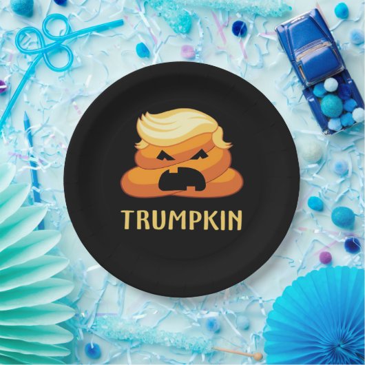 Trumpkin Poop Grappig Halloween Papieren Bordje (Feest)