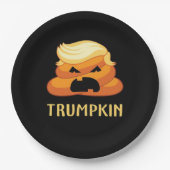 Trumpkin Poop Grappig Halloween Papieren Bordje (Voorkant)