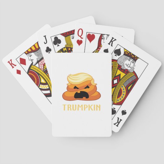 Trumpkin Poop Grappig Halloween Pokerkaarten (Achterkant)