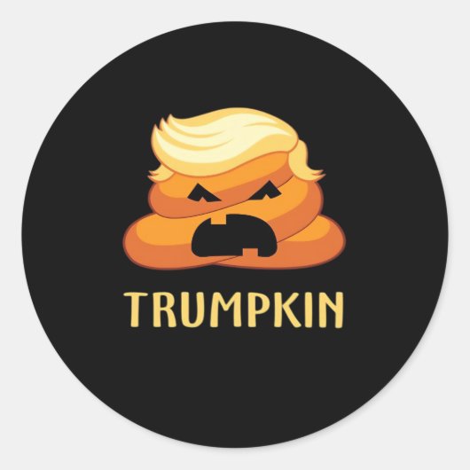 Trumpkin Poop Grappig Halloween Ronde Sticker (Voorkant)