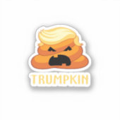 Trumpkin Poop Grappig Halloween Sticker (Voorkant)