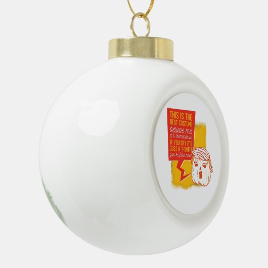 Trumpkin Pumpkin Grappig Halloween Quote Keramische Bal Ornament (Links)