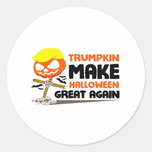 Trumpkin Pumpkin Halloween Classic Ronde Sticker (Voorkant)