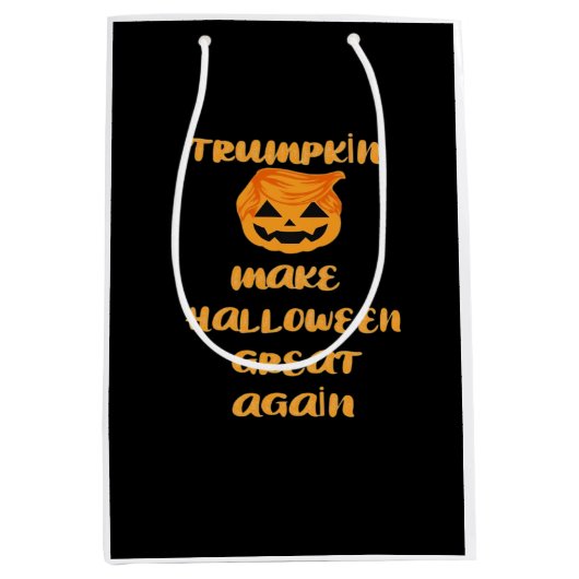 Trumpkin Pumpkin Halloween Design - Grappig Herfst Medium Cadeauzakje (Voorkant)