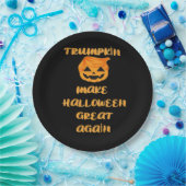 Trumpkin Pumpkin Halloween Design - Grappig Herfst Papieren Bordje (Feest)