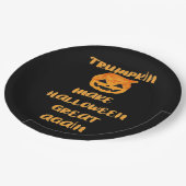 Trumpkin Pumpkin Halloween Design - Grappig Herfst Papieren Bordje (Gekanteld)