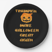 Trumpkin Pumpkin Halloween Design - Grappig Herfst Papieren Bordje (Voorkant)