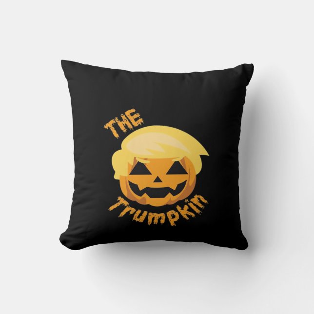 Trumpkin Pumpkin Halloween Design – Luiaard Kostuu Kussen (Voorkant)